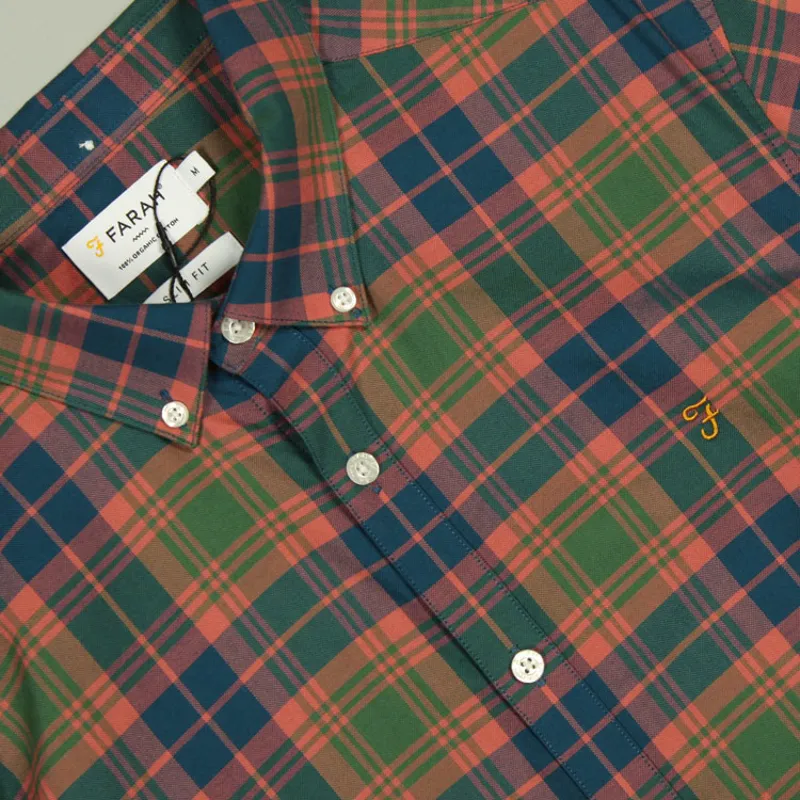 Farah Brewer Check LS Shirt - Wreath Green-1